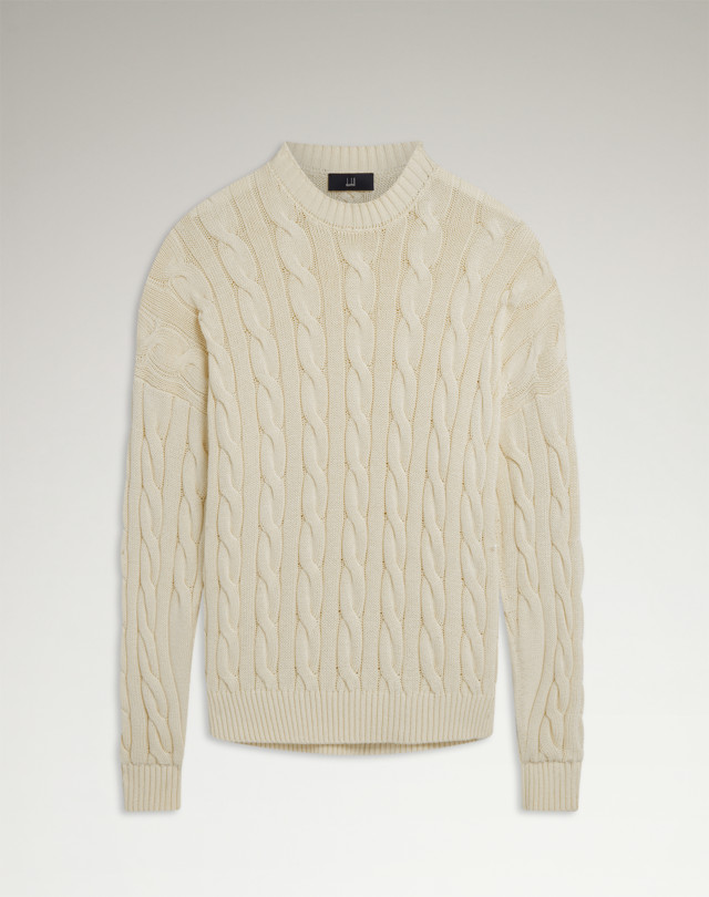 DUNHILL Cotton Silk Cable Crew Neck Jumper JUMPERS Man f