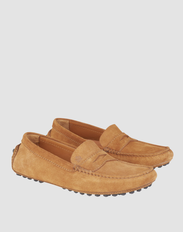 DUNHILL Soft Suede Saddle Driving Shoe Loafers & Drivers Man f