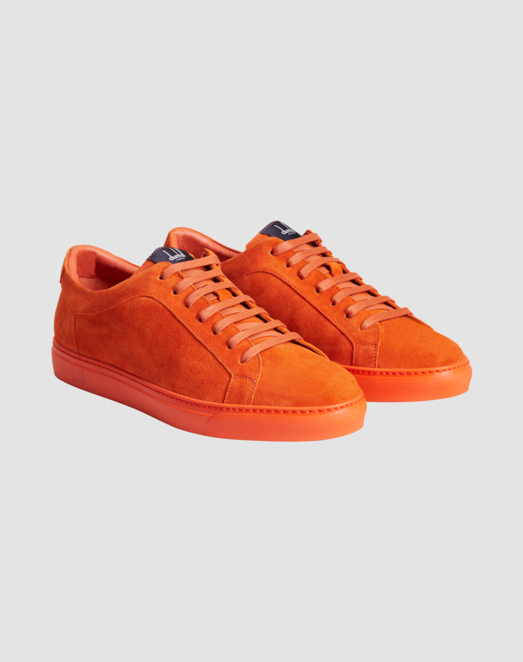 orange suede sneakers