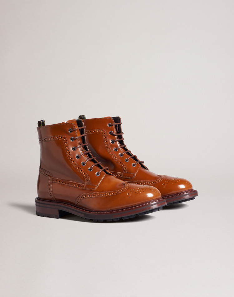 mens leather brogue boots uk