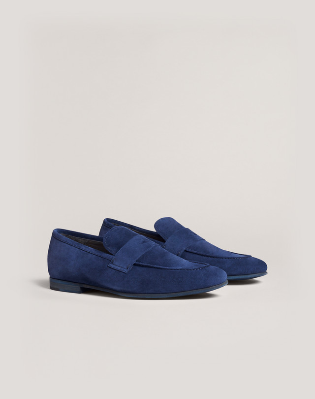 Men's Navy CHILTERN SOFT SUEDE LOAFER | dunhill US Online Store