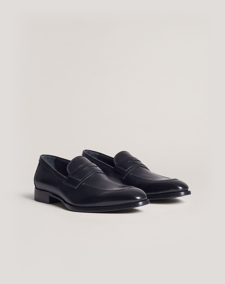 mens black leather loafers