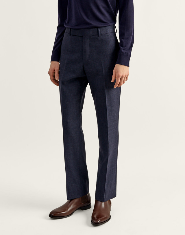 DUNHILL Kensington Fit Gun Club Check Wool Trousers FORMAL TROUSERS Man f