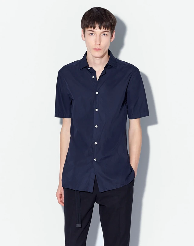 DUNHILL Poplin Short-Sleeved Shirt SHORT SLEEVE CASUAL SHIRTS Man f