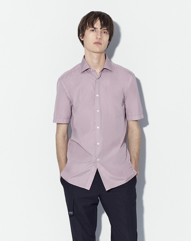 DUNHILL Poplin Short-Sleeved Shirt SHORT SLEEVE CASUAL SHIRTS Man f