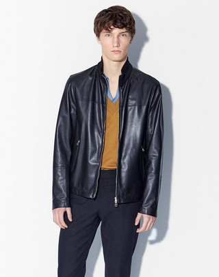Double-faced Leather Track Jacket