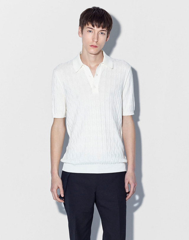 DUNHILL Diamond Textured Polo KNITTED POLOS Man f