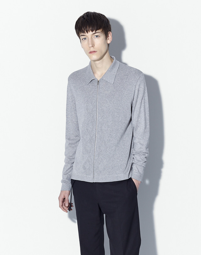 DUNHILL Mercerized Cotton Zip-Through Shirt CARDIGANS Man f
