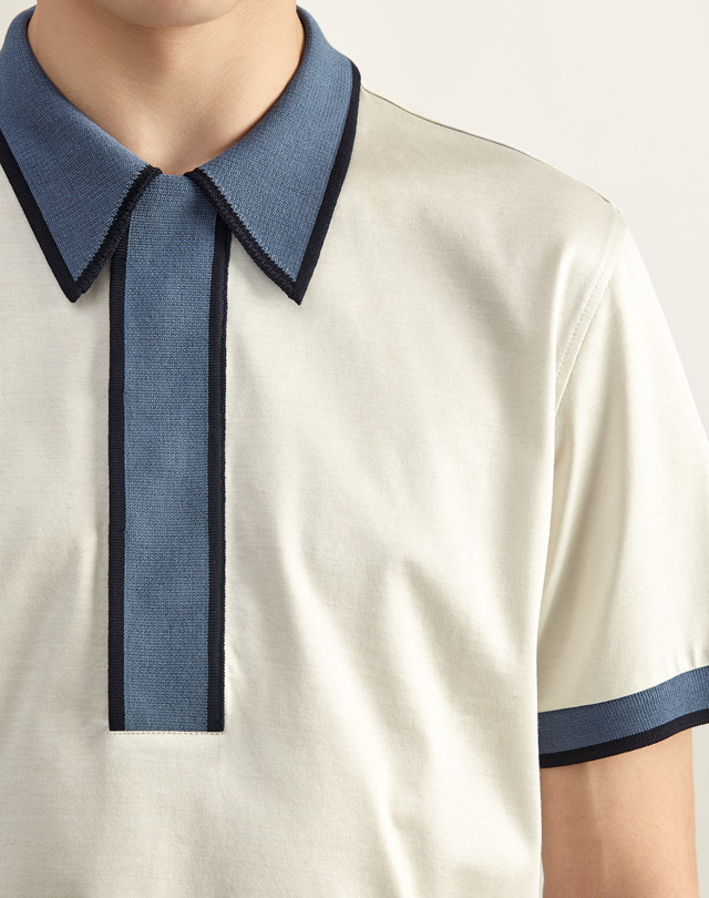 dunhill long placket polo