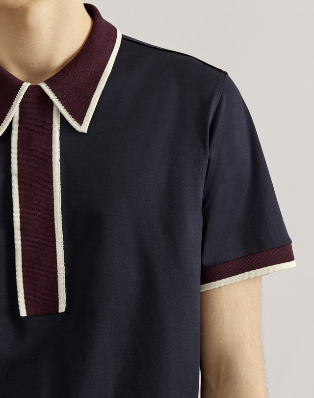 dunhill long placket polo