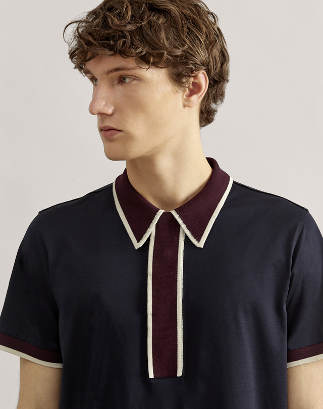 dunhill long placket polo