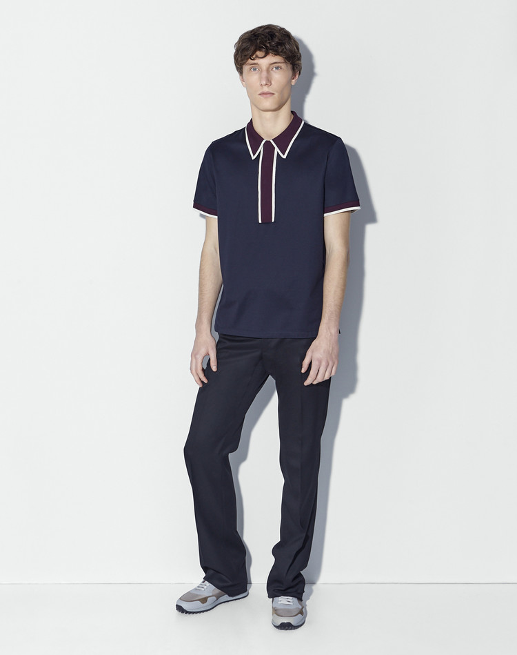 dunhill long placket polo