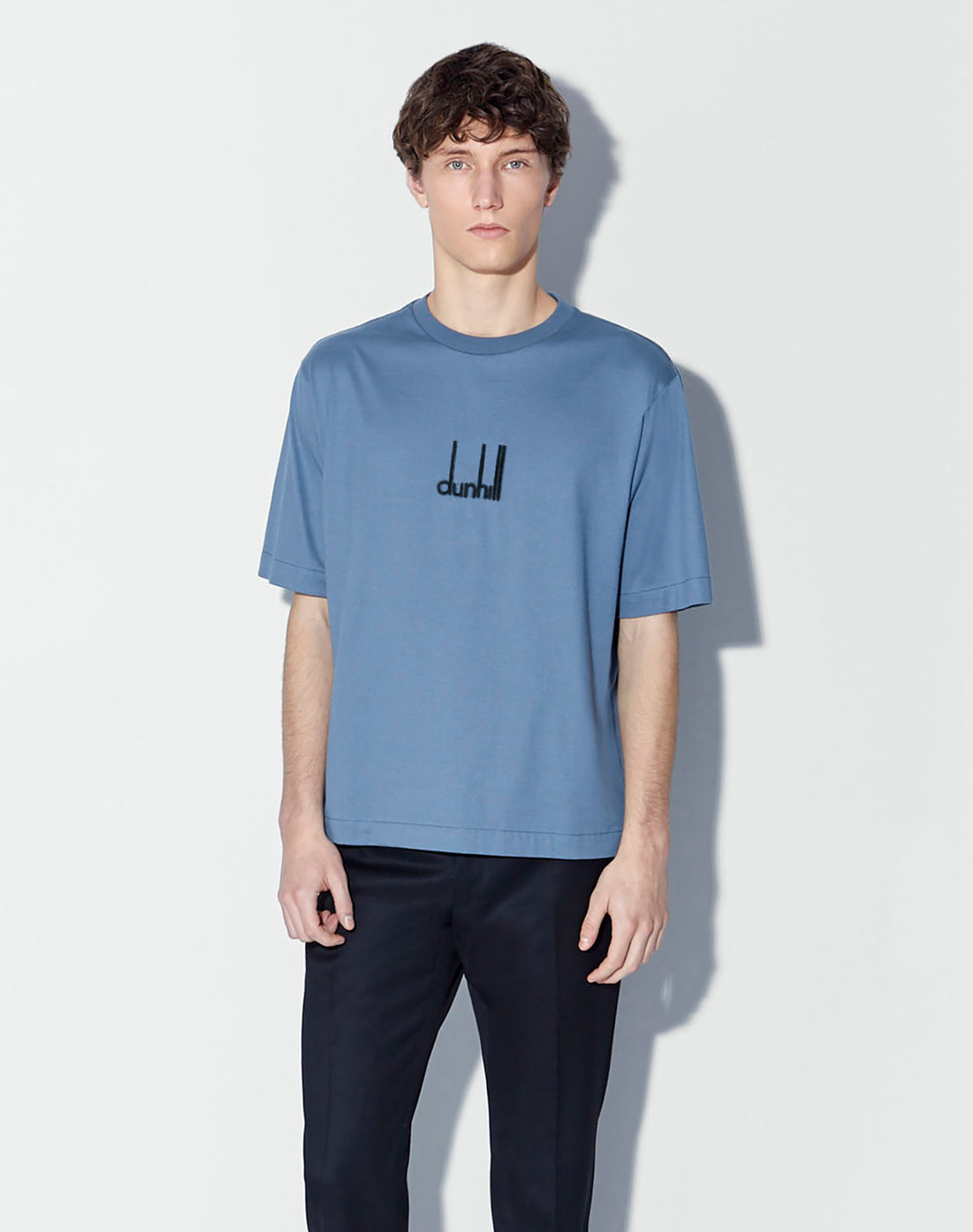 DUNHILL お洒落 コットン&シルク Tシャツ メンズ コットンシルク ショートスリーブ Tシャツ | dunhill