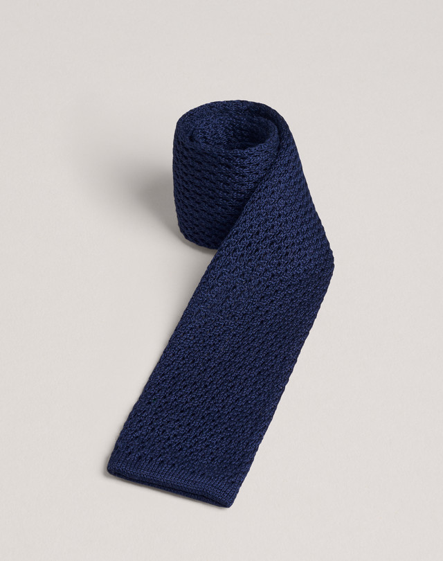 DUNHILL Traforato Knit Cotton Tie PLAIN TIES Man f