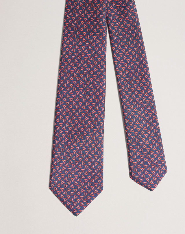 DUNHILL Drop Hex Print Mulberry Silk Tie PRINTED TIES Man f