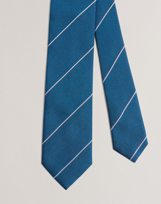 DUNHILL Narrow Stripe Mulberry Silk Tie PRINTED TIES Man f
