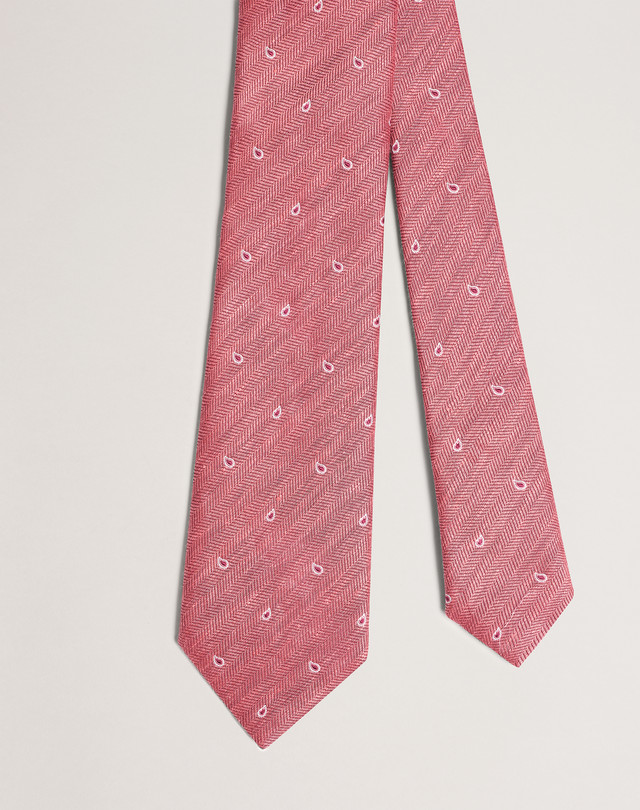 DUNHILL Paisley Herringbone Mulberry Silk Tie PRINTED TIES Man f