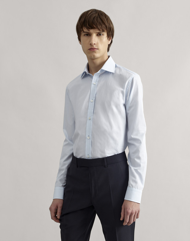 DUNHILL Classic Collar Formal Stripe Cotton Shirt FORMAL SHIRTS Man f