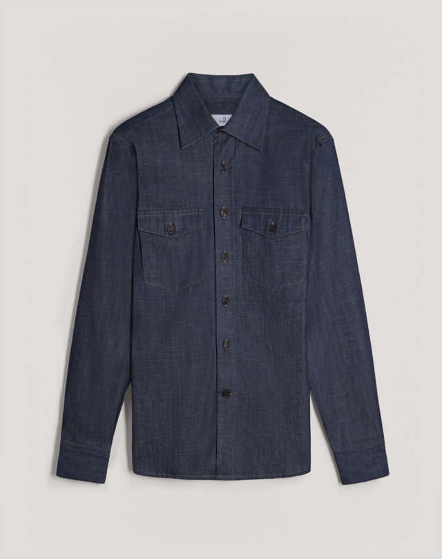 DUNHILL Western Point Collar Denim Shirt LONG SLEEVE CASUAL SHIRTS Man f