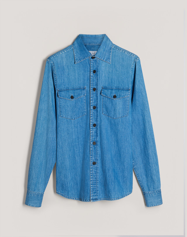 DUNHILL Western Point Collar Denim Shirt LONG SLEEVE CASUAL SHIRTS Man f