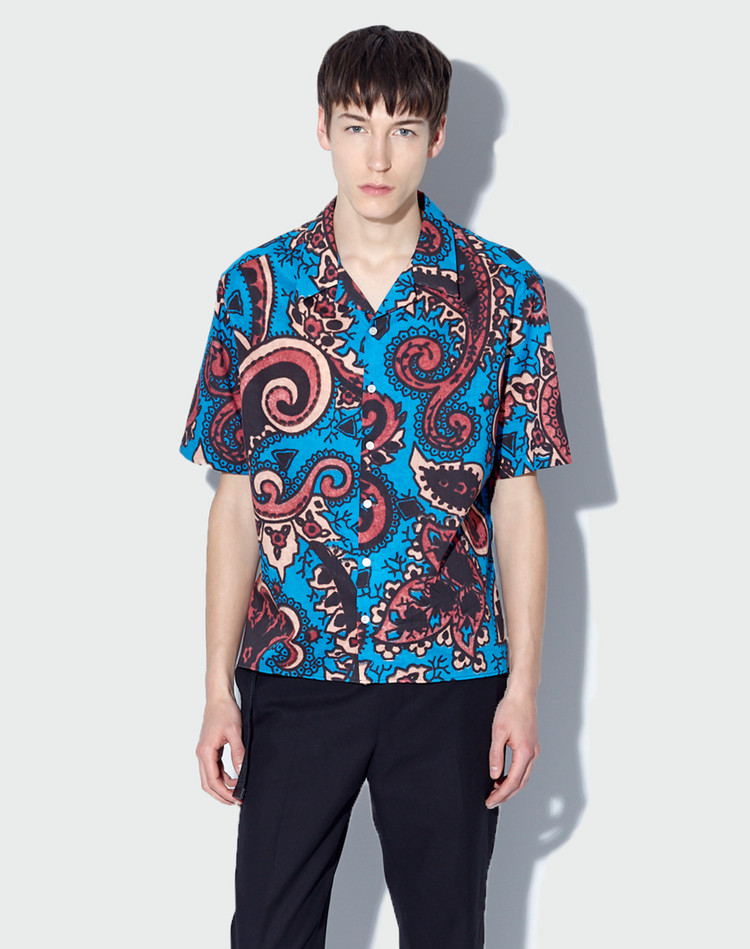 Paisley Print Short-Sleeved Lounge Shirt DUNHILL SHORT SLEEVE CASUAL SHIRTS Man Paisley Print Short-Sleeved Lounge Shirt f