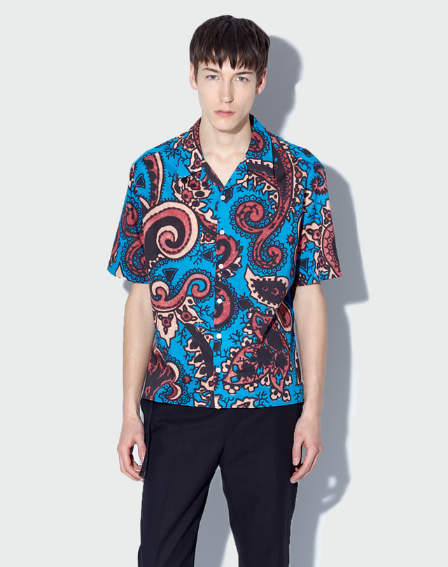 DUNHILL Paisley Print Short-Sleeved Lounge Shirt SHORT SLEEVE CASUAL SHIRTS Man f