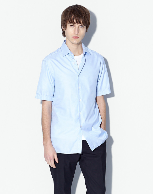 DUNHILL Puppytooth Print Short-Sleeved Shirt SHORT SLEEVE CASUAL SHIRTS Man f