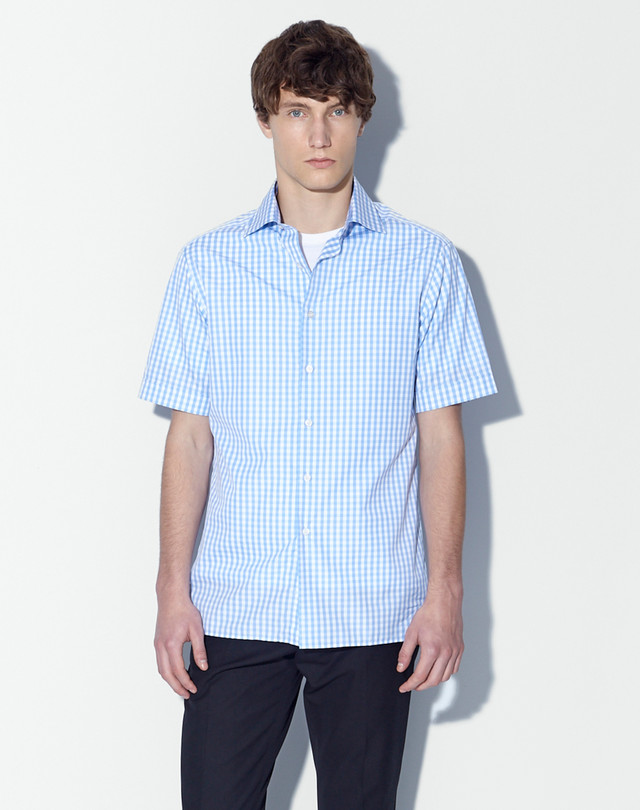 DUNHILL Check Short-Sleeved Shirt SHORT SLEEVE CASUAL SHIRTS Man f