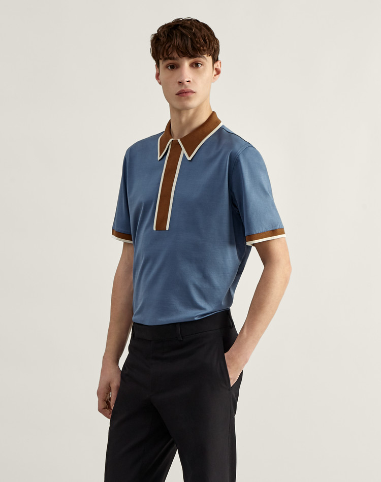 dunhill long placket polo