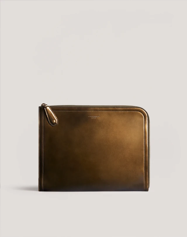 DUNHILL Duke Metallic Large Zip Folio LARGE FOLIOS Man f