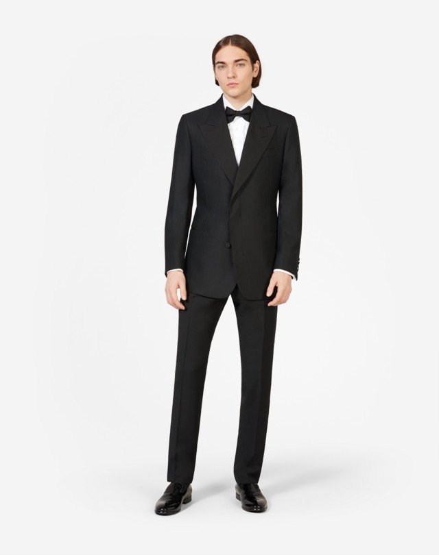 mens black evening trousers
