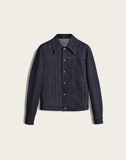 DUNHILL SPORTS JACKETS Man Pleat Front Denim Jacket b