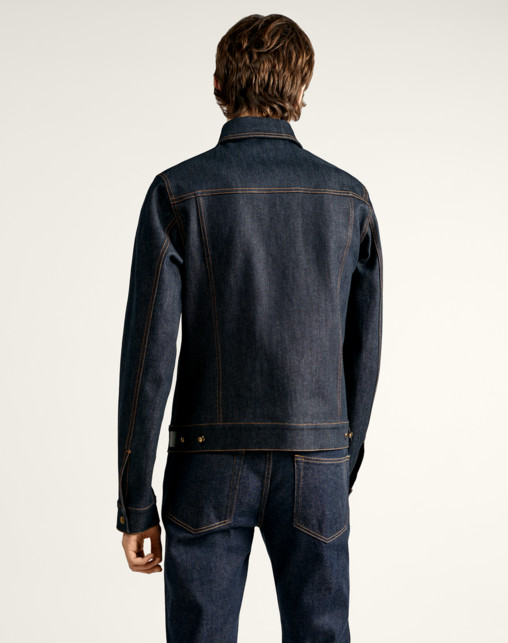 DUNHILL SPORTS JACKETS Man Pleat Front Denim Jacket r