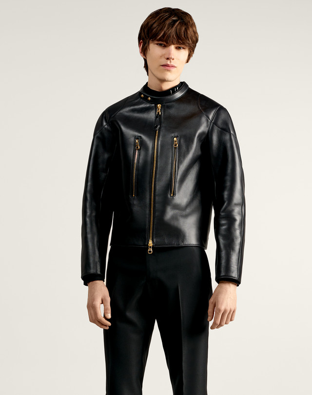 Men's Leather Biker Jacket Dunhill NL | vlr.eng.br