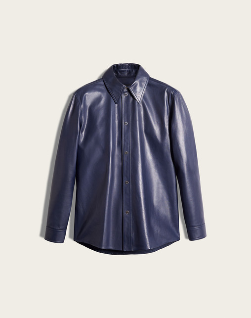 DUNHILL LONG SLEEVE CASUAL SHIRTS Man Leather Shirt b