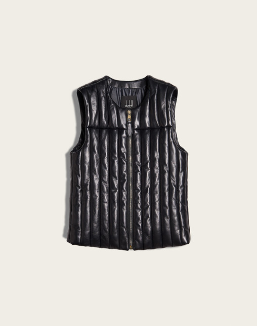 DUNHILL LEATHER JACKETS Man Concours Gilet b