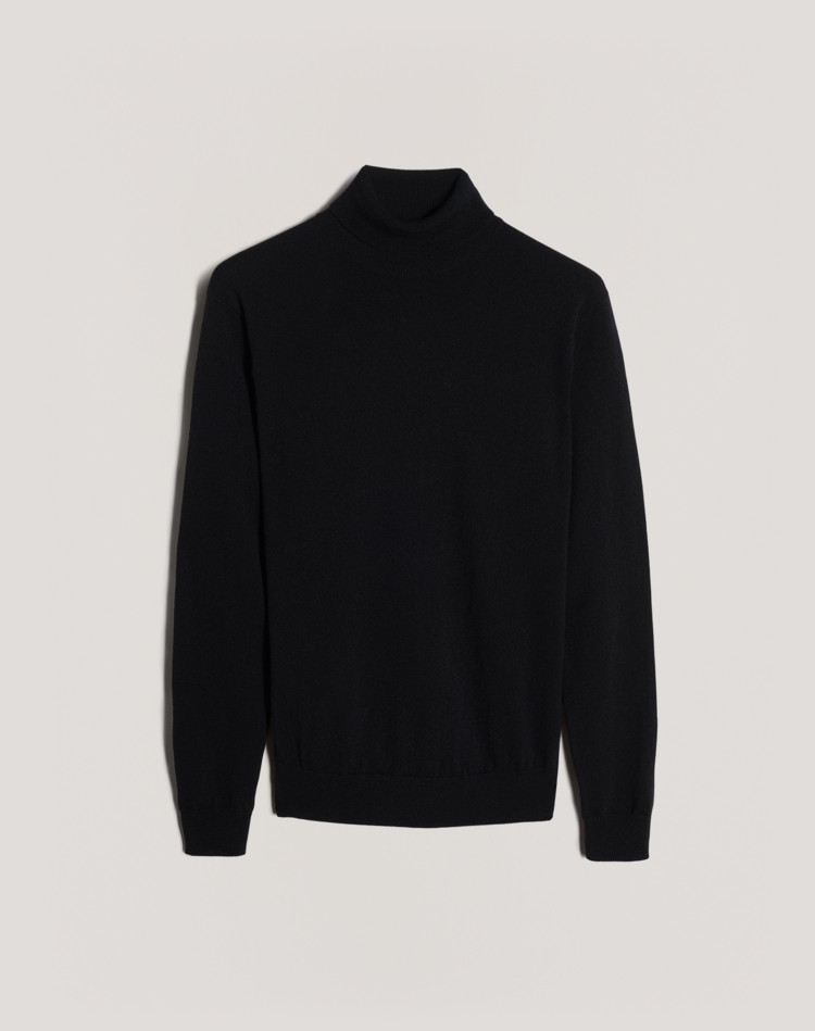 mens black polo neck sweater