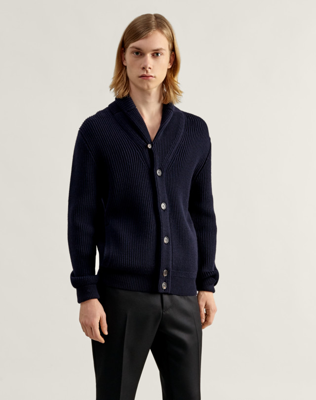 Men's Merino Shawl Neck Cardigan | dunhill UK