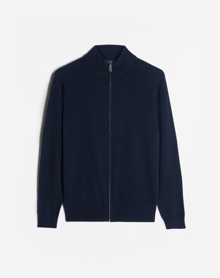 Cashmere Zip Through Jumper DUNHILL JUMPERS Man Cashmere Zip Through Jumper f