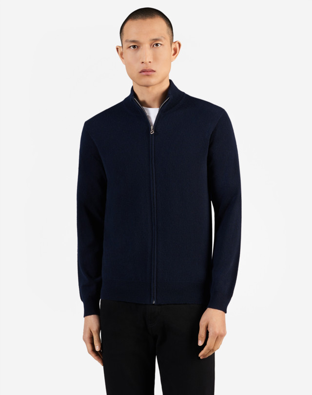 Men's Cashmere Zip Through Jumper | dunhill UK