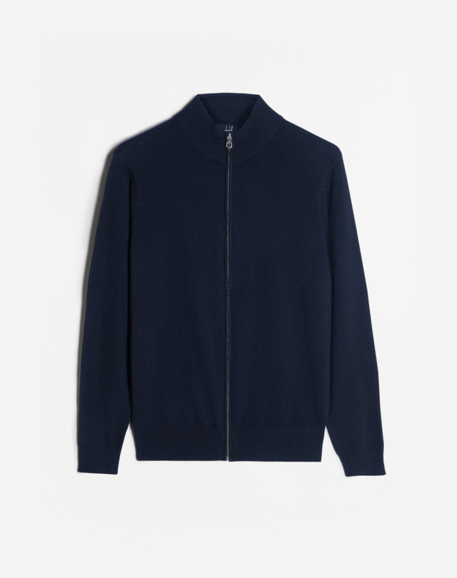 Men's Cashmere Zip Through Cardigan