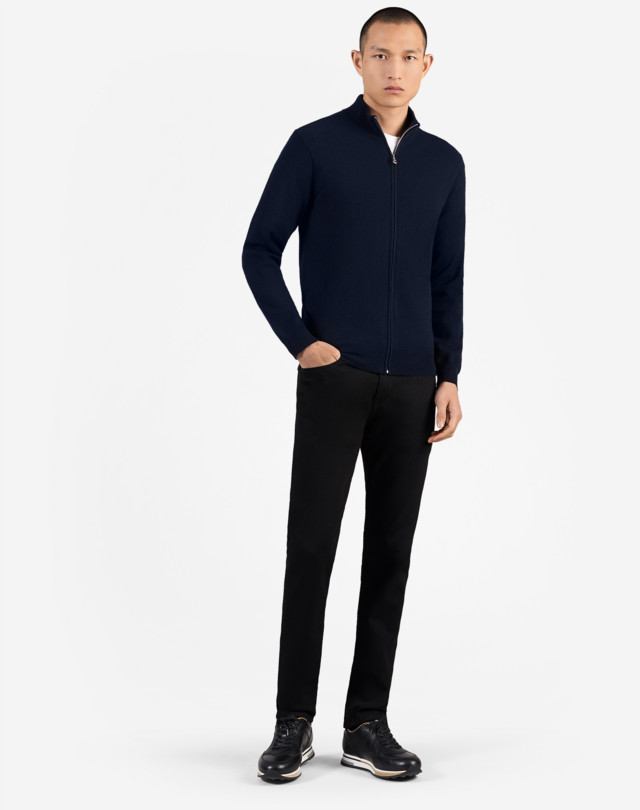 Men's Cashmere Zip Through Jumper | dunhill UK