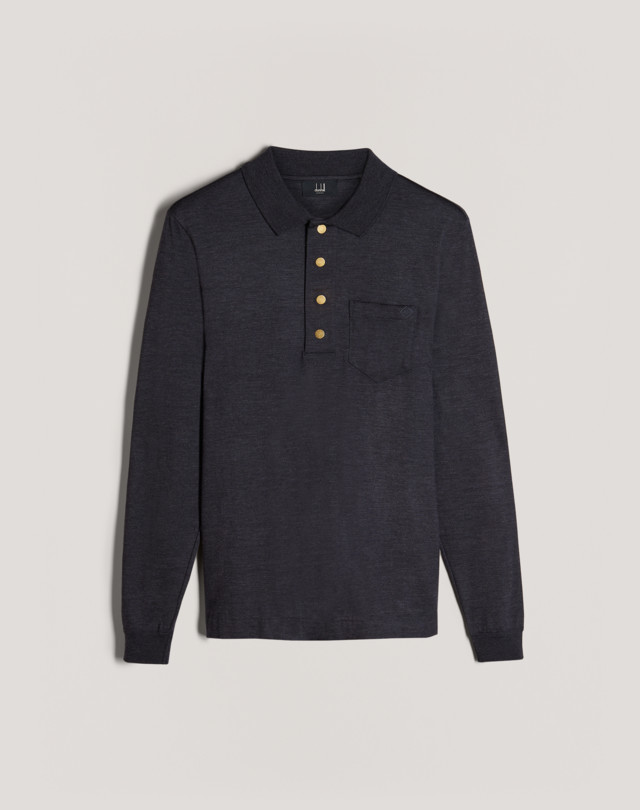 DUNHILL Long Sleeve Jersey Polo POLOS Man f