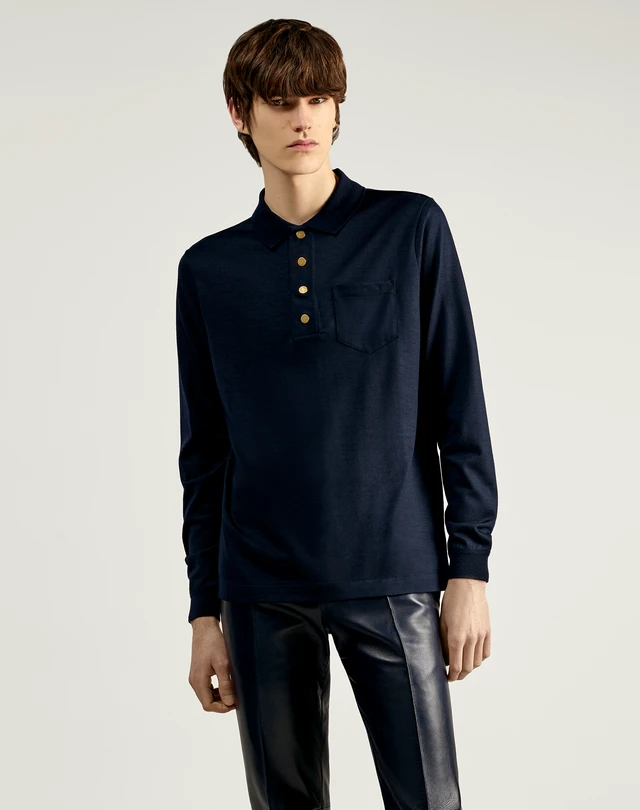 DUNHILL Long Sleeve Jersey Polo POLOS Man f
