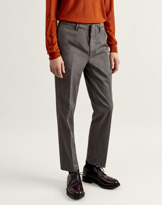 DUNHILL Slim Fit Cotton Gabardine Chino CHINOS Man f