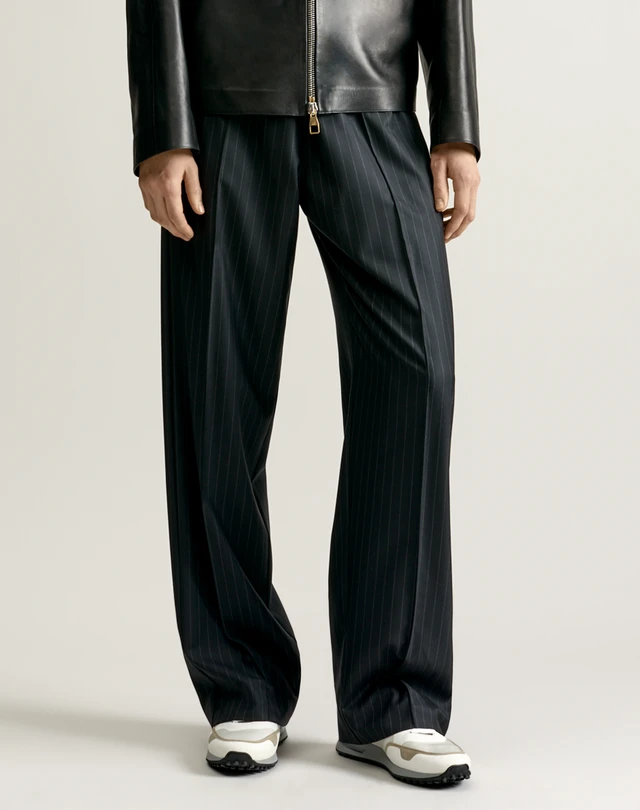 Men's Wide Leg Pinstripe Track Pant