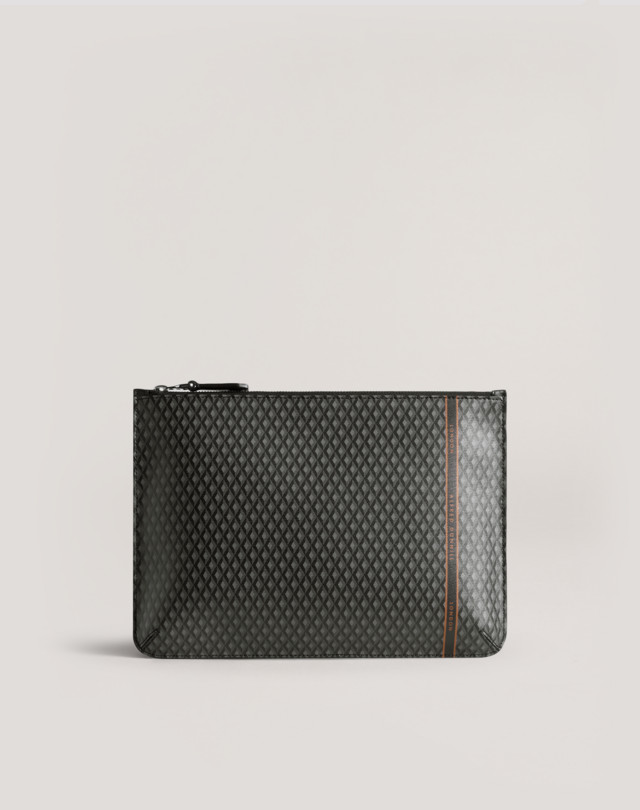 DUNHILL Engine Turn Luggage Canvas Small Zip Folio SMALL FOLIOS Man f