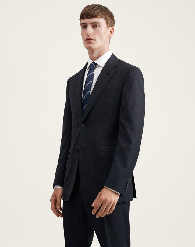 Men's Pinstripe High Twist Wool Kensington Jacket | dunhill UK