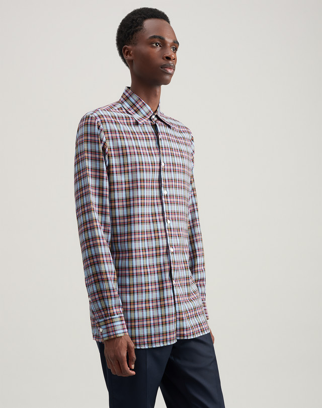 DUNHILL Check Microtencel Long Sleeved Shirt LONG SLEEVE CASUAL SHIRTS Man f