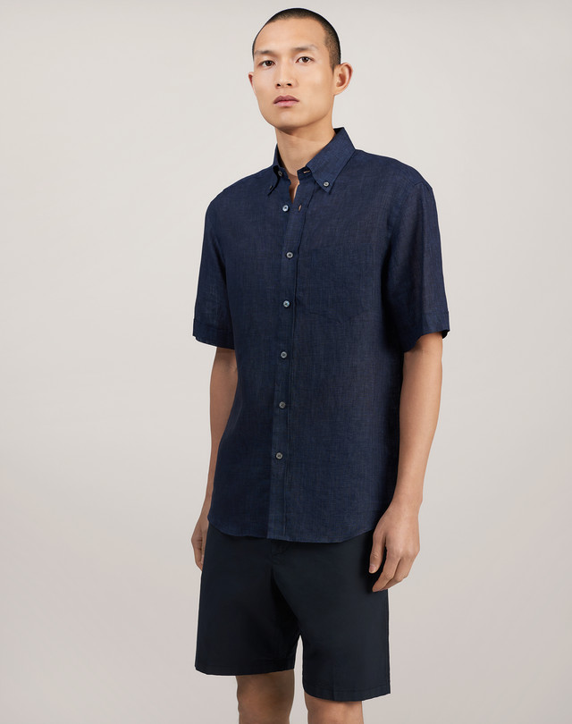 DUNHILL Short Sleeve Button Down Shirt SHORT SLEEVE CASUAL SHIRTS Man f